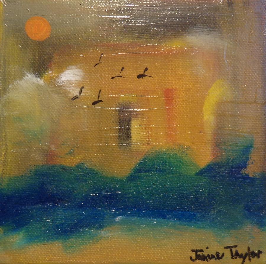 Evening Sunset Painting by Janine Taylor