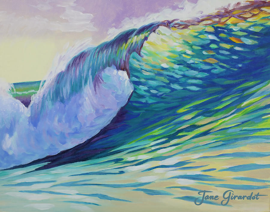 Evening Surf Painting by Jane Girardot
