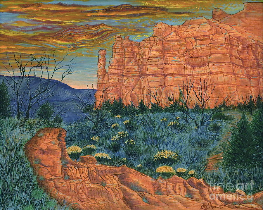 Evening Symphony at Caprock Canyon Painting by Aimee Mouw