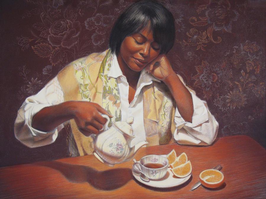 Portrait Painting - Evening Tea by Sue Halstenberg