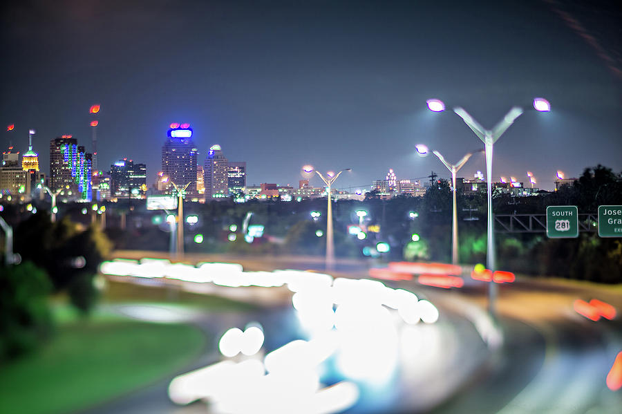 Evening Traffic In San Antonio Texas Photograph by Alex Grichenko