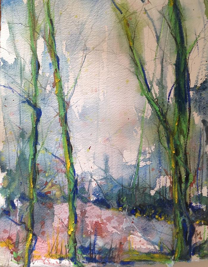Evening Trees Painting by Robin Miller-Bookhout
