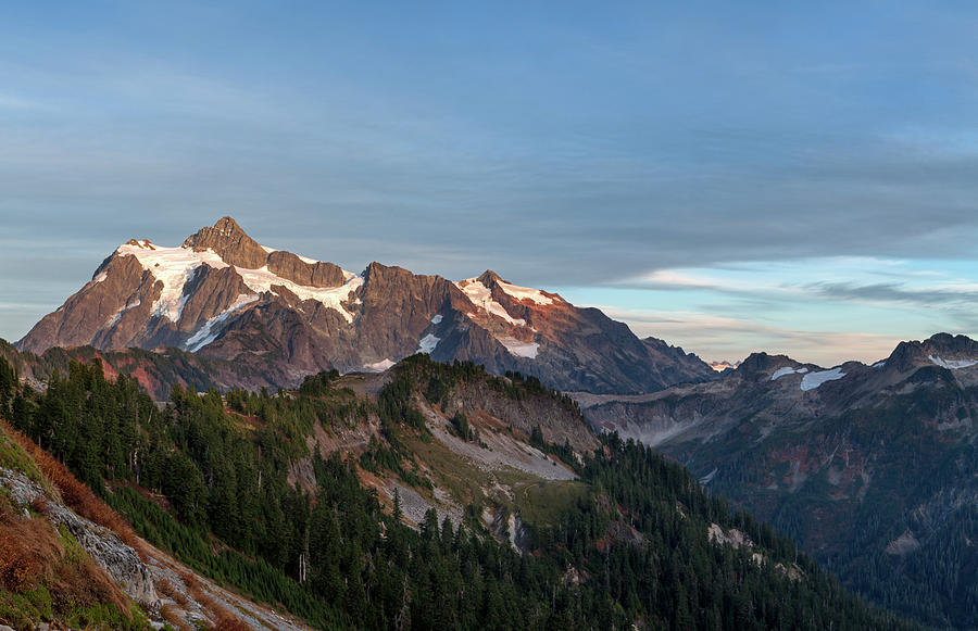 Evening View of Mount Shuksan and Kulshan Ridge Photograph by Michael Russell