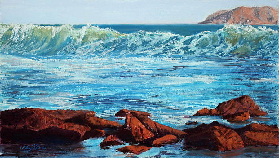 Evening Waves Painting by Mary Benke