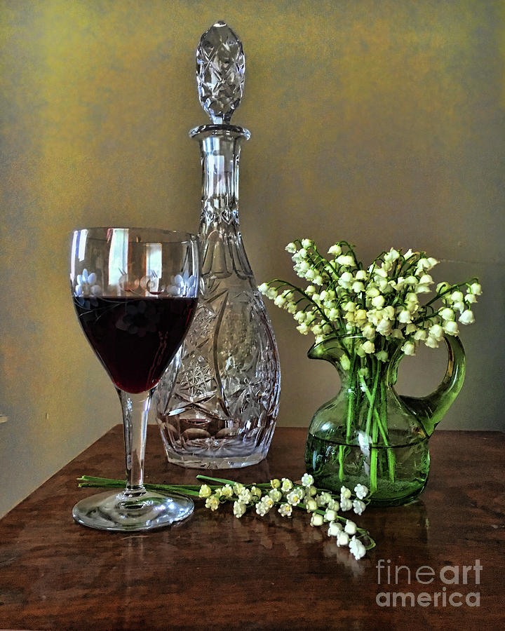 Evening Wine and Flowers  Photograph by Luther Fine Art