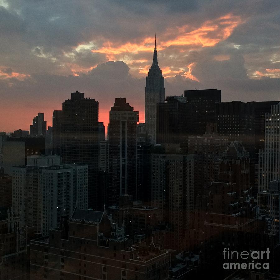 Evening with the Empire State - Sunset in New York Photograph by Miriam Danar