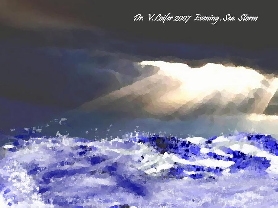 Evening.Sea.Storm Digital Art by Dr Loifer Vladimir