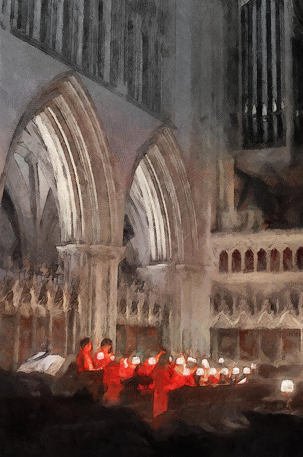 Evensong Practice at Wells Cathedral Painting by Menega Sabidussi