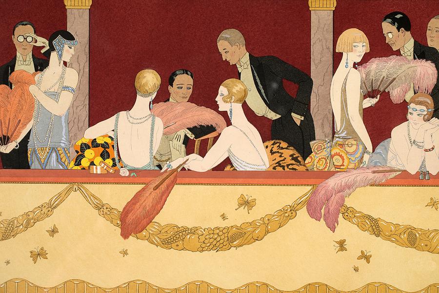 Eventails Painting by Georges Barbier