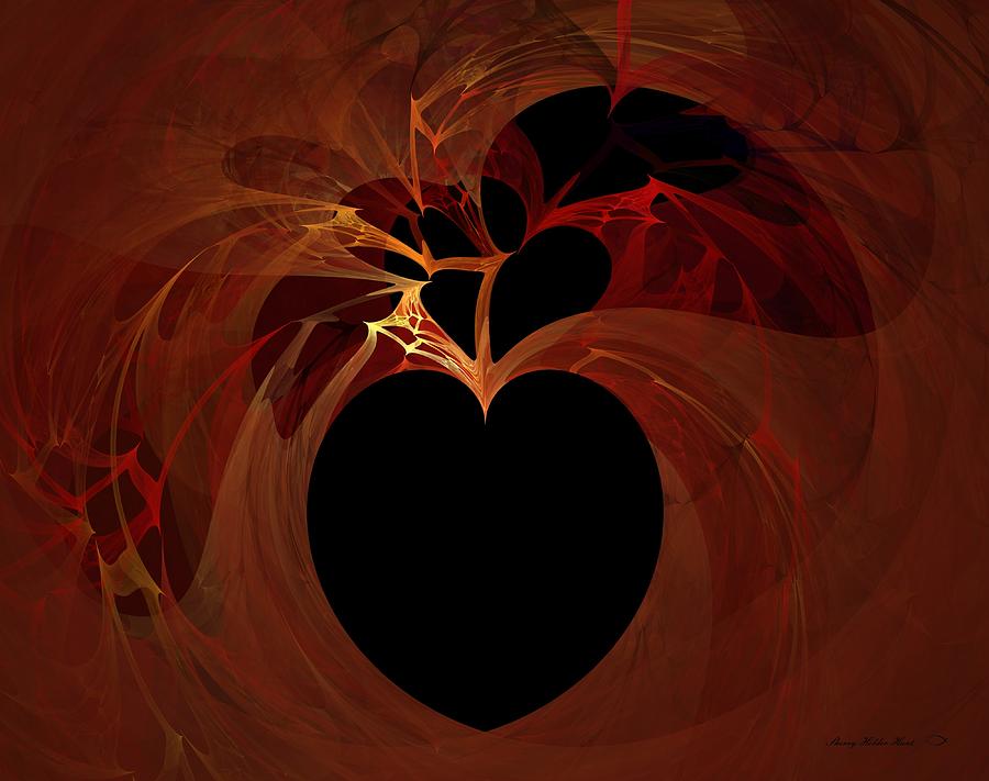 Abstract Digital Art - Ever-Changing Heart by Sherry Holder Hunt