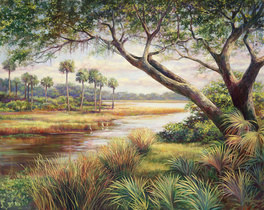 Nature Painting - Everglades Afternoon by Laurie Snow Hein