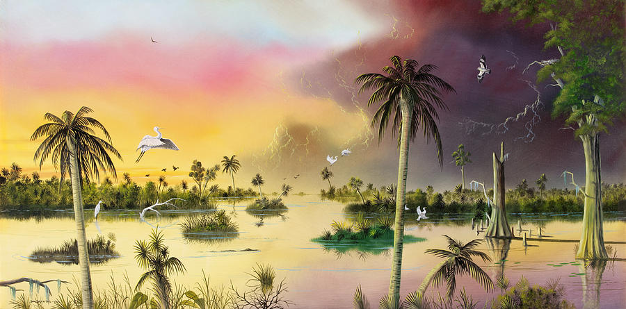 Bird Painting - Everglades by Don Griffiths