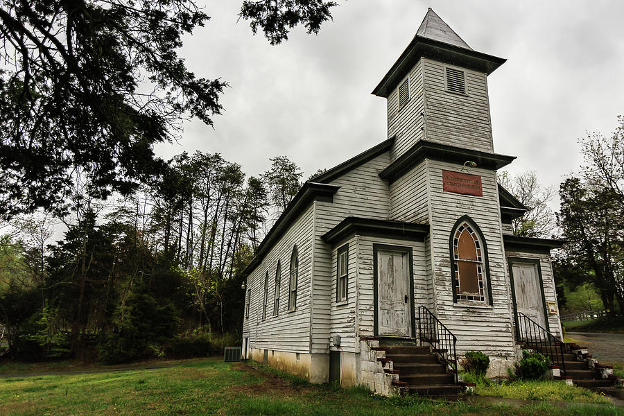 Evergreen Baptist Church in Color Photograph by Jeremy Clinard