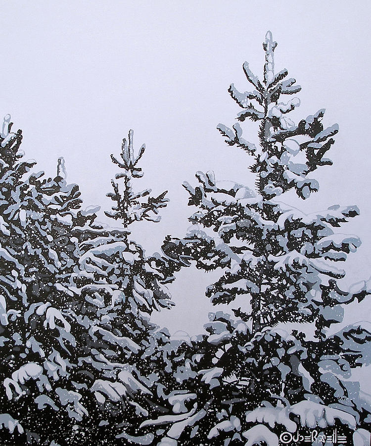 Winter Painting - Evergreen by Joe Roselle
