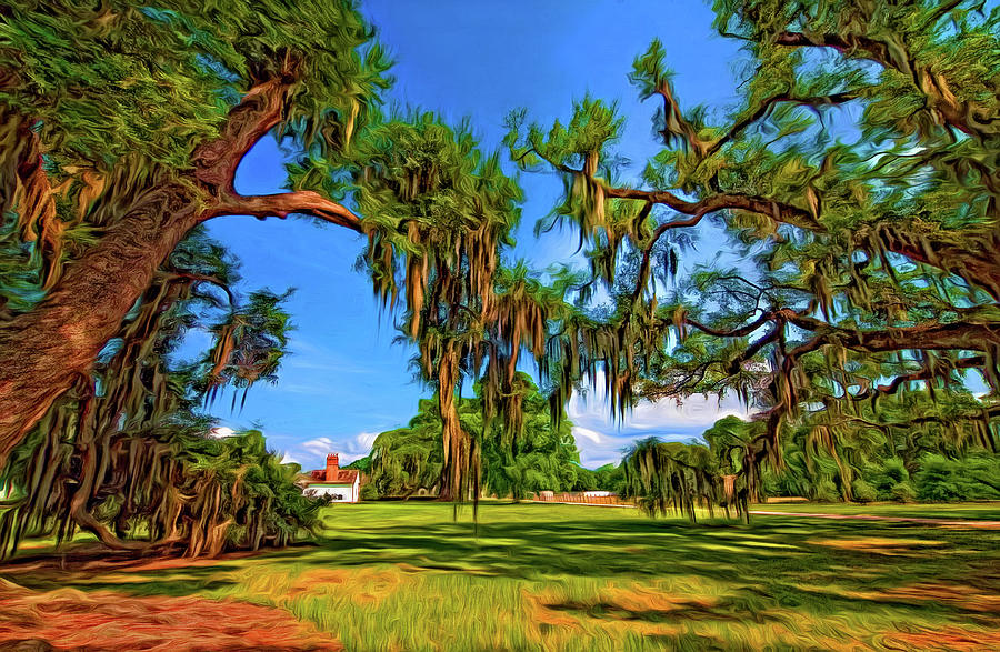 New Orleans Photograph - Evergreen Plantation - Paint by Steve Harrington