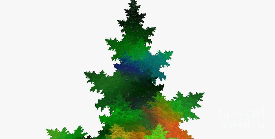 Abstract Digital Art - Evergreen Tree by Kim Sy Ok