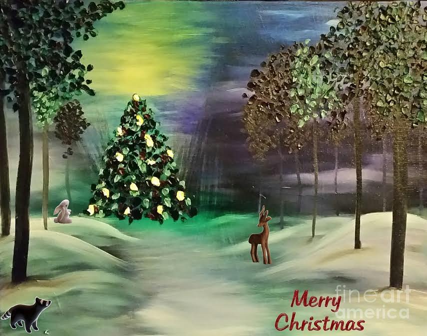 Christmas Painting - Everlasting Life by Roxane Gabriel