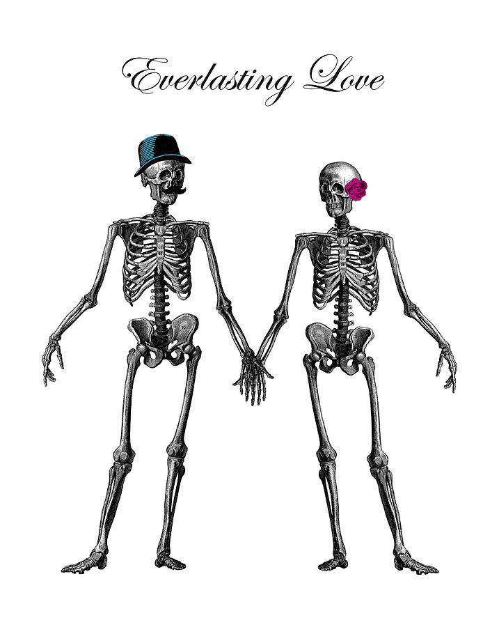 Everlasting Love Couple skeleton couple Digital Art by Madame Memento