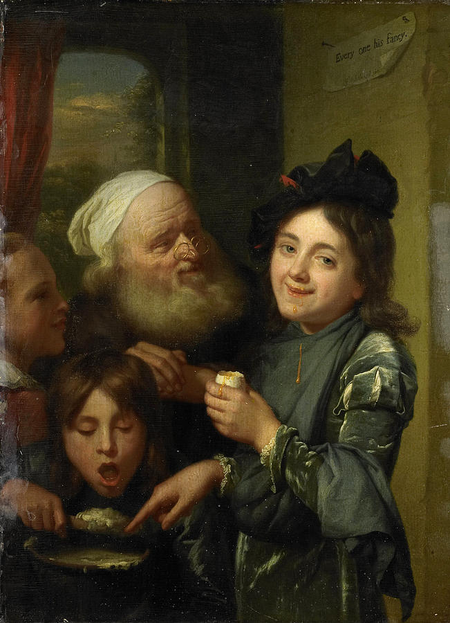 Every one his fancy Painting by Godfried Schalcken