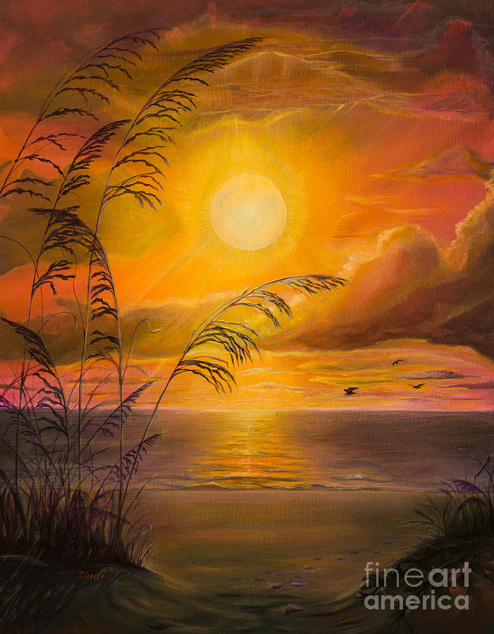 Sunset Painting - Everyday sunrise by Zina Stromberg