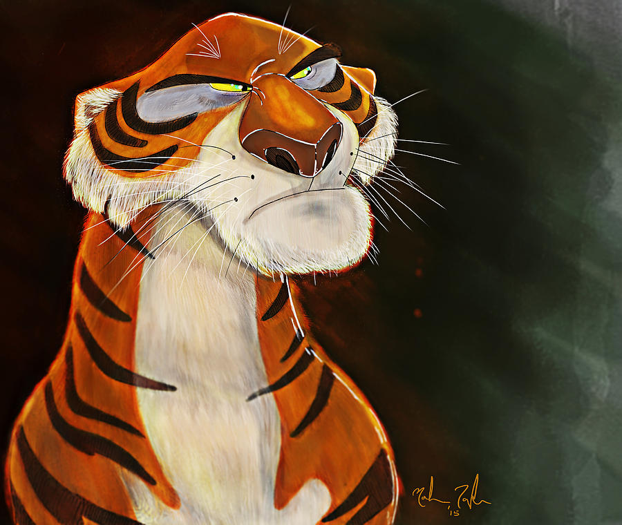 Wildlife Digital Art - Everyone Runs From Shere Khan by Nolan Taylor