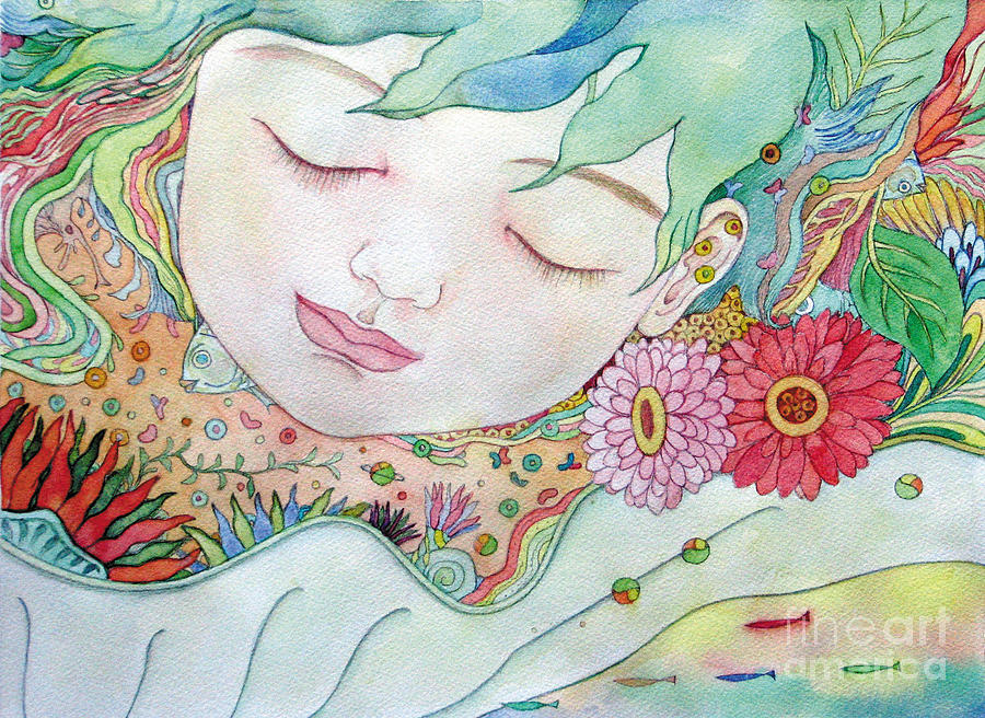 Brush Painting - Everything is a Child of the Earth by Fumiyo Yoshikawa