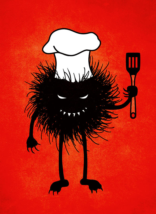 Evil Bug Chef Loves To Cook Digital Art by Boriana Giormova