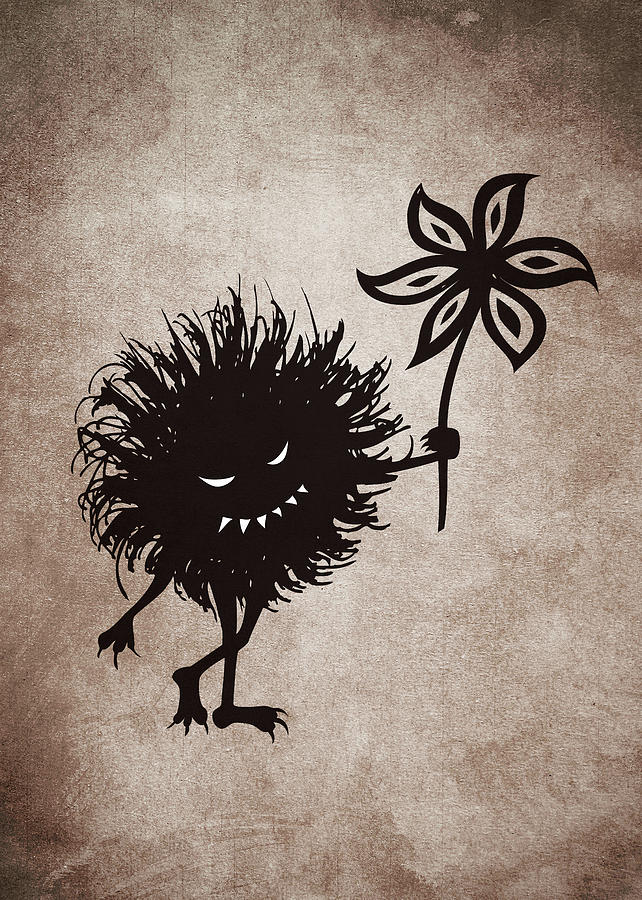 Evil Bug Gives Flower Digital Art by Boriana Giormova