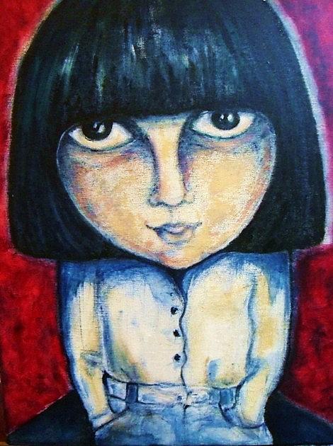 Evil Child Painting by Rae Chichilnitsky