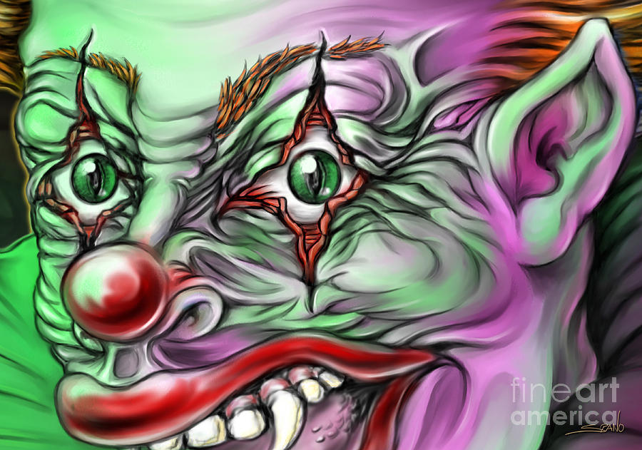 Evil Painting - Evil Clown Eyes by Michael Spano