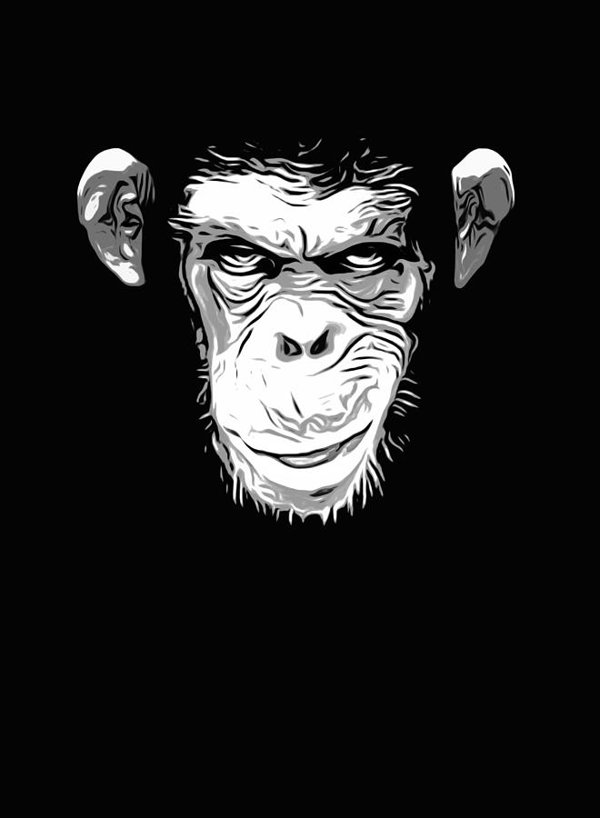 Monkey Digital Art - Evil Monkey by Nicklas Gustafsson