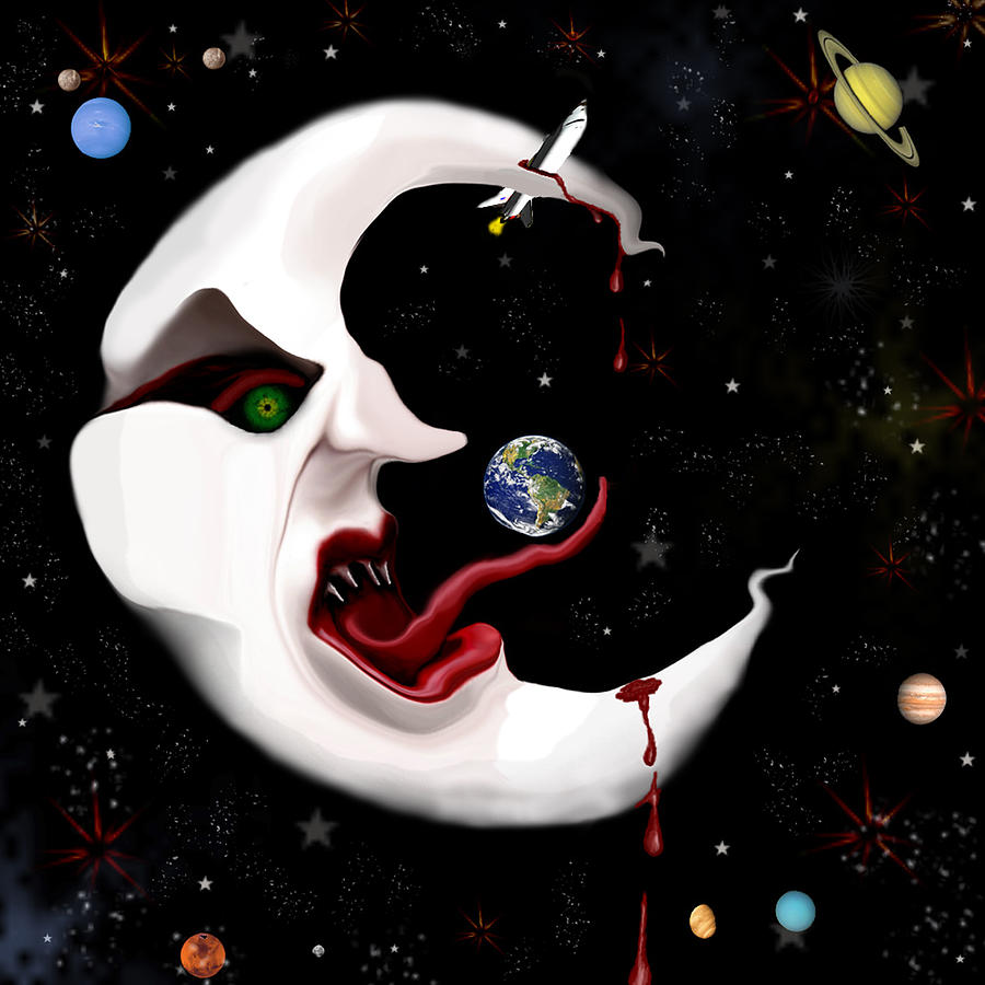 Evil Moon Digital Art by Ruben Flanagan