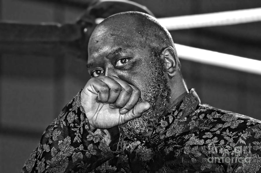 Evil Pro Wrestling Manager Caesar B Black black and white version Photograph by Jim Fitzpatrick