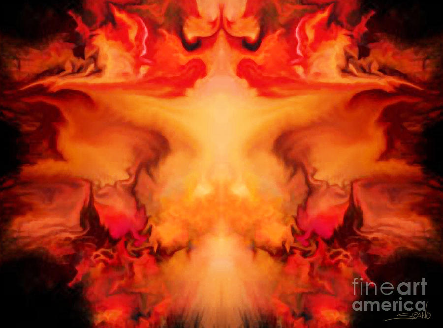 Evil Red Abstract by Spano Painting by Michael Spano