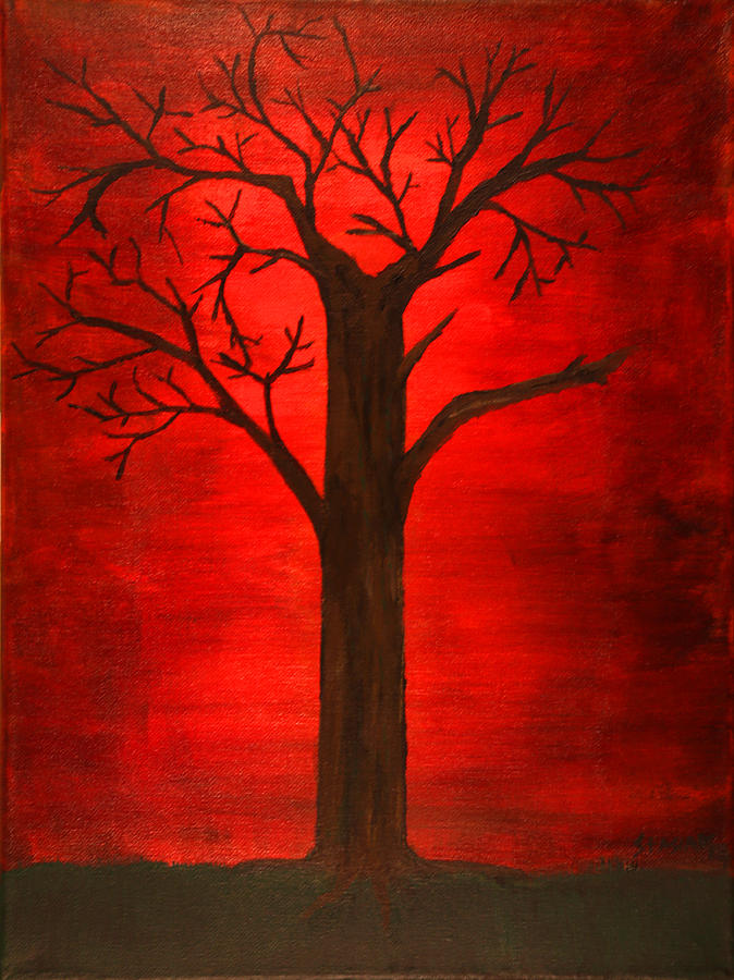 Evil Tree Painting by David Stasiak