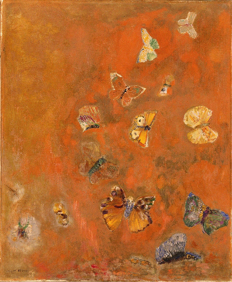 Butterfly Painting - Evocation Of Butterflies, 1912 by Odilon Redon