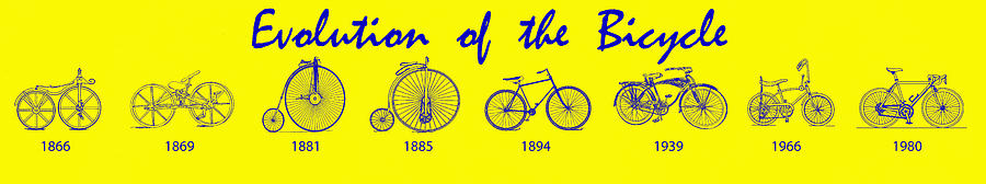 Evolution of the Bicycle in Yellow Photograph by Bill Cannon