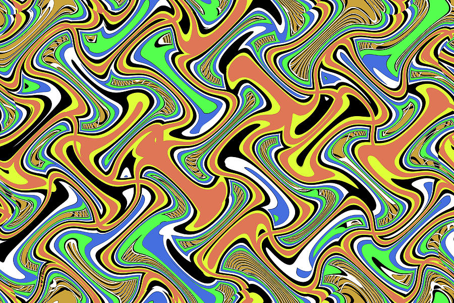 Evolving Curves Abstract Digital Art by Tom Janca