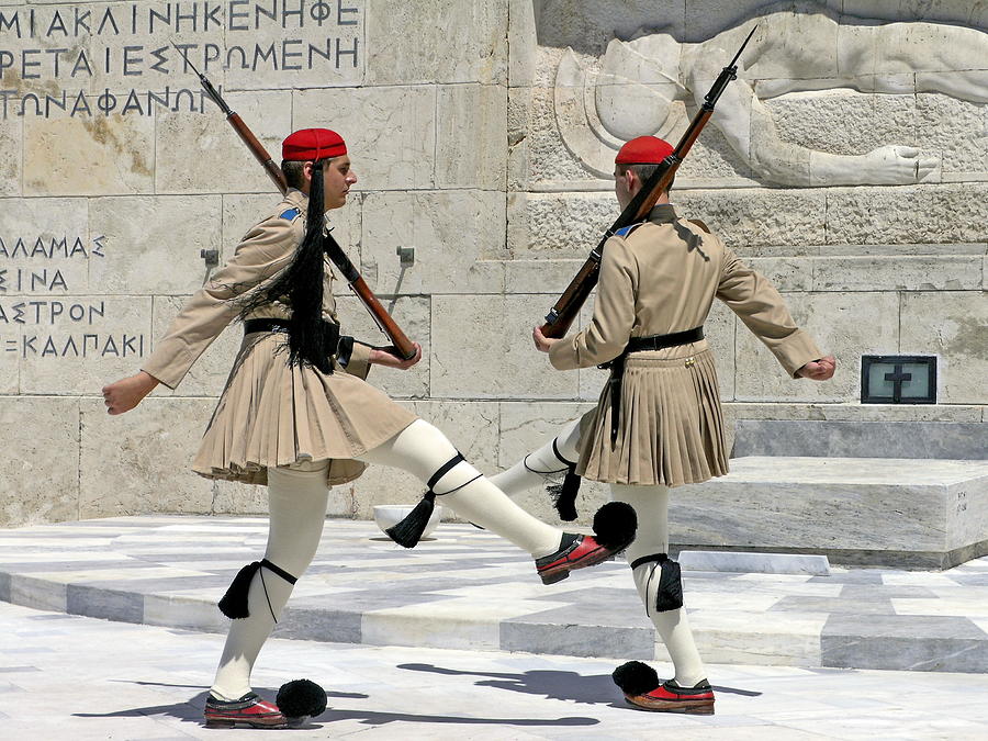 Evzone Guards High Stepping Photograph by Sally Weigand