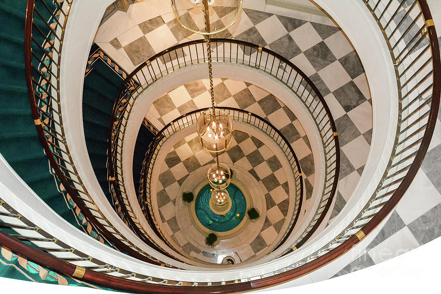 Spiral Staircase at the Excelsior Hotel, Cologne Photograph by Thomas Carroll