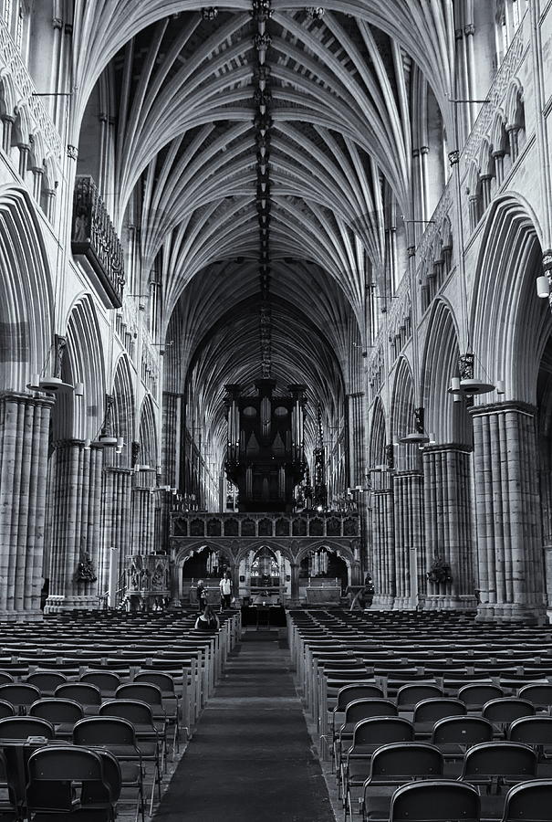 Exeter Cathedral Monochrome Photograph by Jeff Townsend