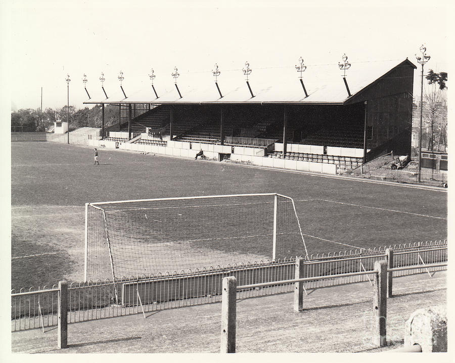Exeter City - St. James Park - Grandstand 1 - BW - 1969 Photograph by Legendary Football Grounds