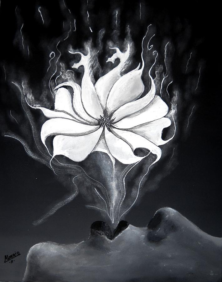 Exhaling Smoke Painting by Edwin Alverio