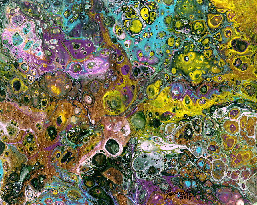 Acrylic Pours Painting - Exhilaration by Marionette Taboniar