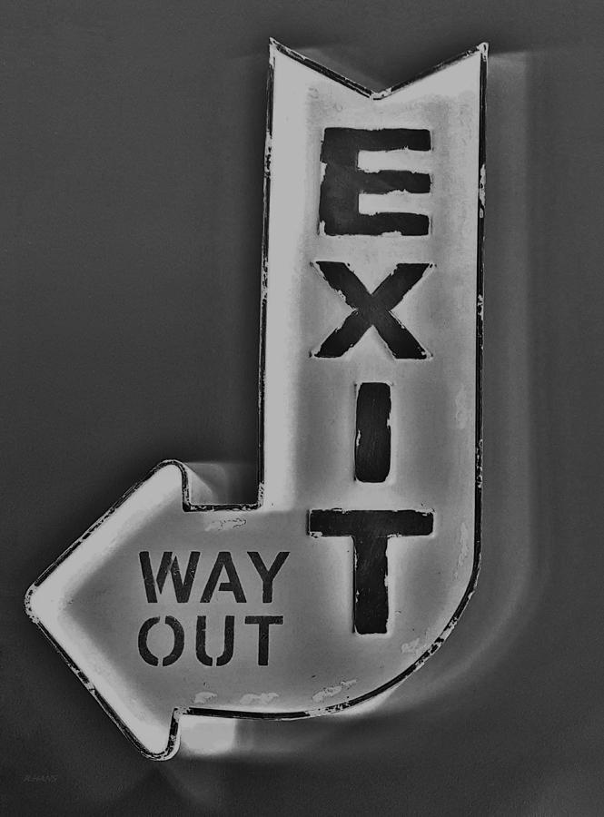 Exit Arrow B W Photograph by Rob Hans