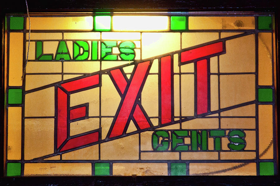 EXIT - LADIES/GENTS art deco sign Photograph by Tatiana Travelways