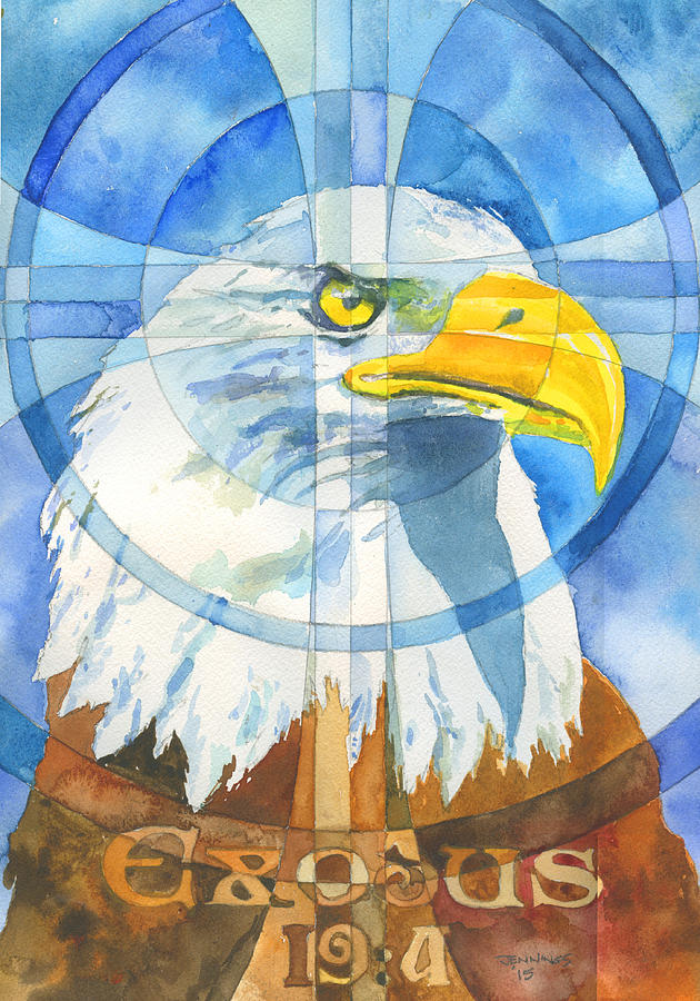 Eagle Painting - Exodus Eagle by Mark Jennings