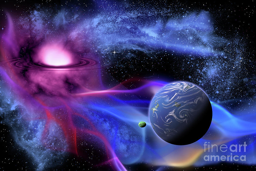 Interstellar Digital Art - Exoplanet by Corey Ford