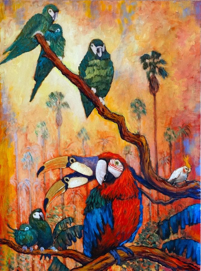 Exotic Birds Of South America  Painting by Charles Munn
