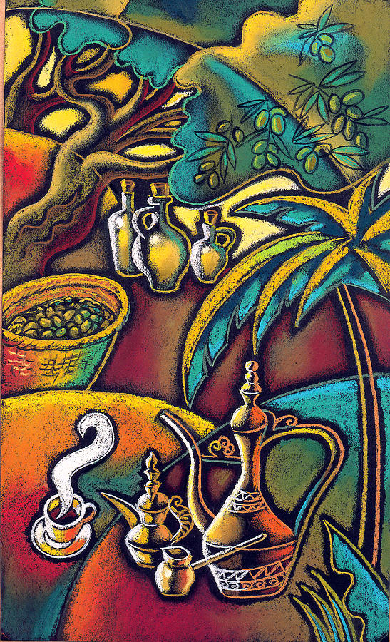 Exotic East, Coffee And Olive Oil Painting by Leon Zernitsky